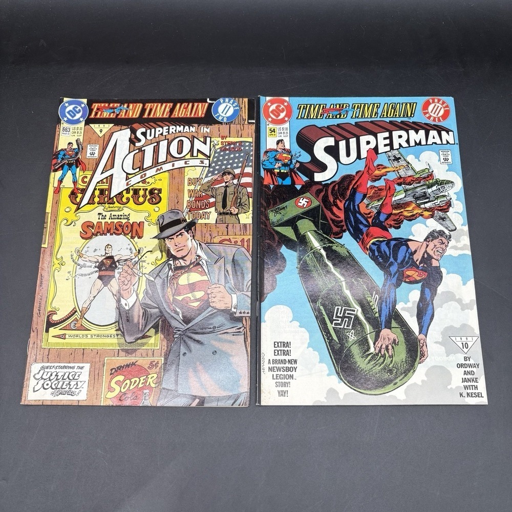 Superman Action Comics #663 & Superman #54‎ "Time and Time Again" DC Comics Lot